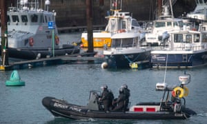 A Border Force RIB on patrol in Dover Harbour.
