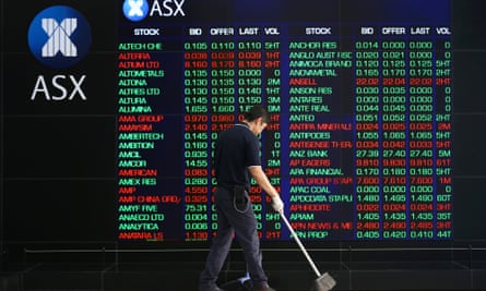 A board at the Australian Securities Exchange