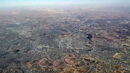An aerial view of the Gaza Strip on 5 August 2025.