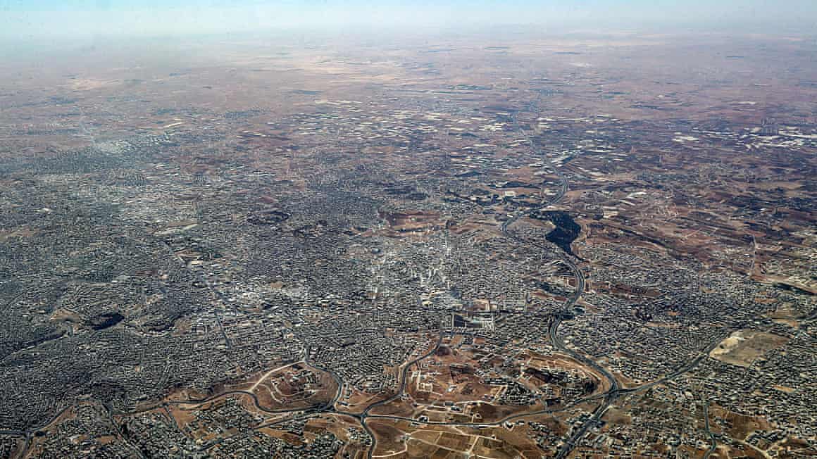 An aerial view of the Gaza Strip on 5 August 2025.