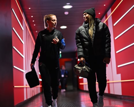 Keira Walsh (left) and Becky Spencer of Chelsea.