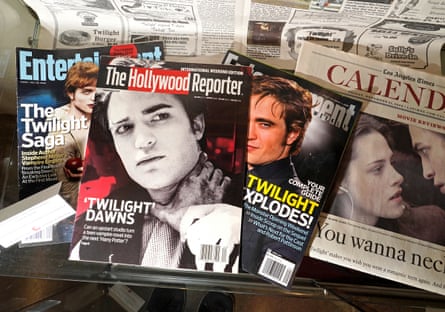 A collection of newspapers and magazines with Twilight covers at the museum.