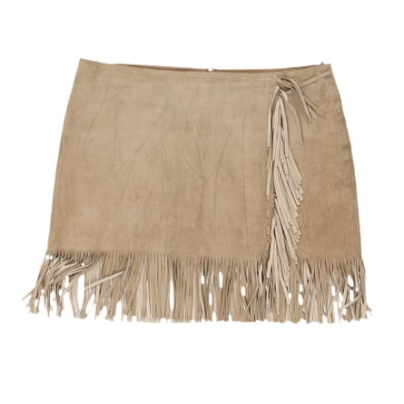 Suede fringed skirt