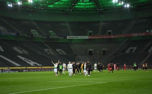 Mönchengladbach after beating Cologne, their last game before German football was suspended.