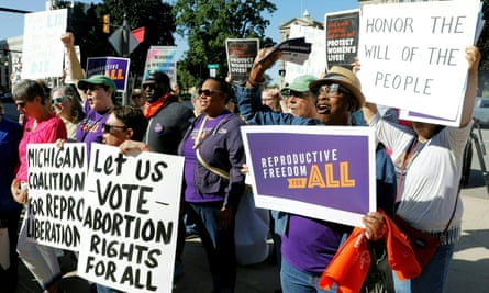 Pro-choice campaigners extracurricular the capitol successful Lansing, Michigan.