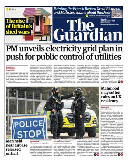 Guardian front page