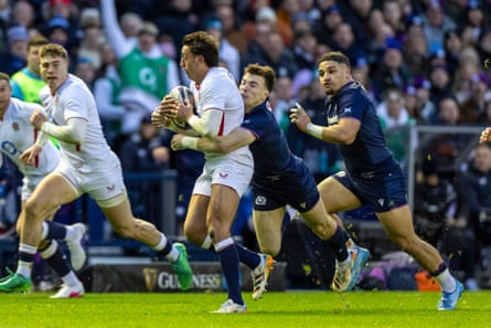 Alex Mitchell attacks for England