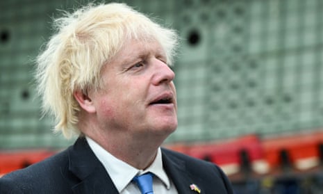 Boris Johnson visits Airbus manufacturing facility in north Wales on 12 August