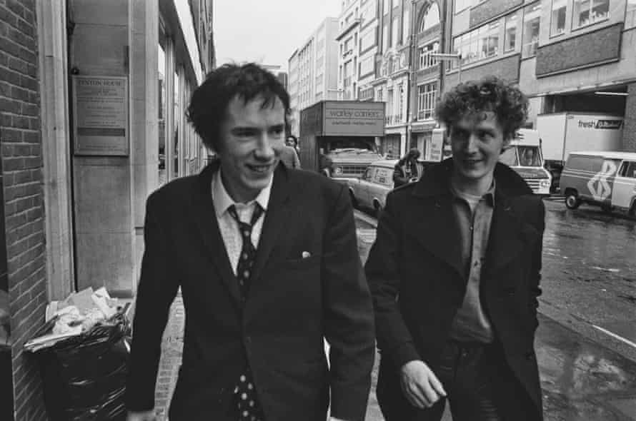 Rotten/Lydon with Malcolm McLaren in 1977.