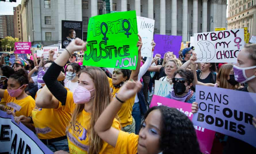 Pro-choice protest in New York.