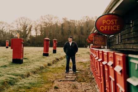 Portrait of Arthur Reeder, who collects postboxes and owns the Isle of Wight Postal Museum, pictured at the museum which is in his garden at home in Newport, The Isle of Wight. February 2026