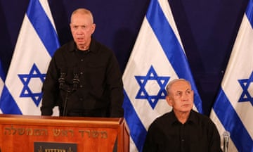 A composite picture of Israel's defence  minister, Yoav Gallant (left),  and the prime minister, Benjamin Netanyahu