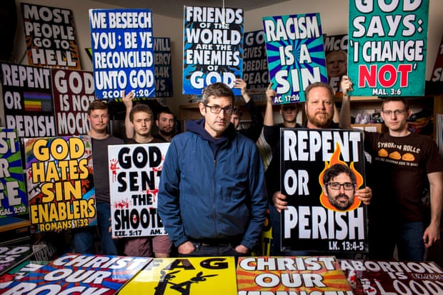 Louis Theroux with members of the Westboro Baptist Church.