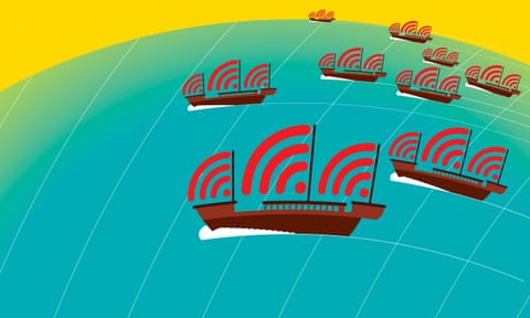 china media boats illustration