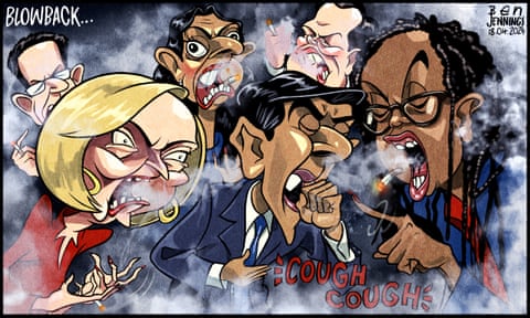 Ben Jennings on Tory divisions over Rishi Sunak’s smoking ban proposals – cartoon, panel 1