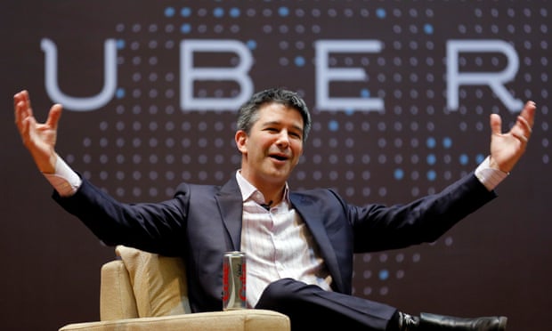 Travis Kalanick speaking to students in Mumbai in 2016.