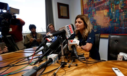 Lawyer Lisa Bloom, representing the woman accusing Donald Trump, speaks to media on 2 November.