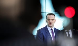 German Health Minister Jens Spahn holds a press conference after a meeting at the Health Ministry in Berlin.
