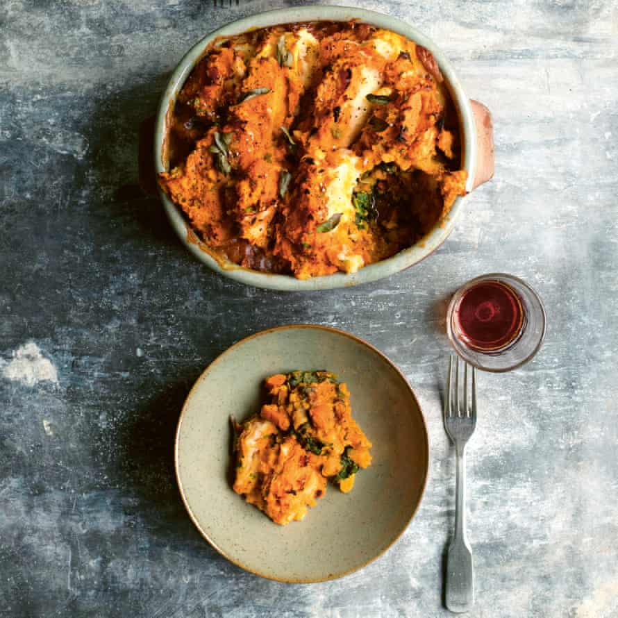 Sweet potato and lentil ‘shepherd’s’ pie.