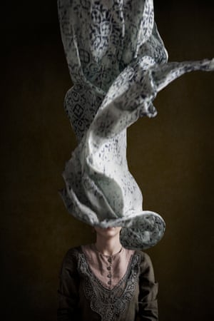 A portrait of an Iranian woman discarding her hijab by photographer Marinka Masséus