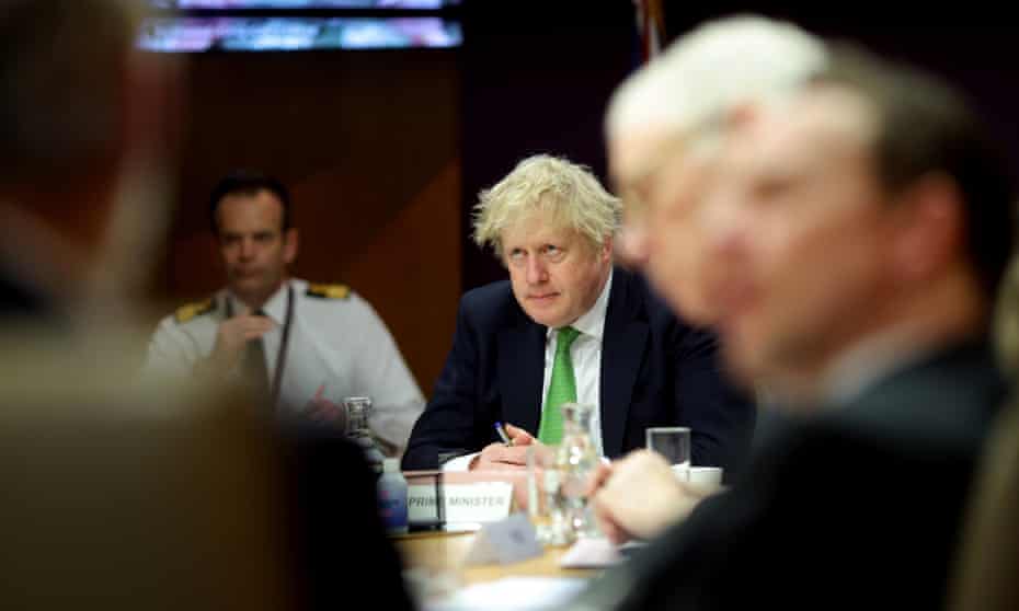 Boris Johnson at the Ministry of Defence, 22 February.
