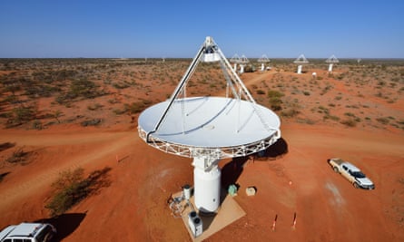 The Square Kilometre Array Pathfinder telescope in Western Australia’s mid-west region. The project is starting to yield tantalising results, capturing a signal emitted before our solar system was born.