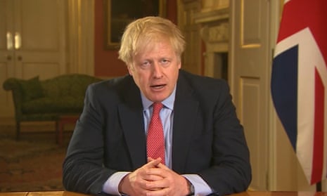 Former prime minister Boris Johnson, addressing the nation from 10 Downing Street as he placed the UK on lockdown at the start of the Covid pandemic on 23 March 2020.
