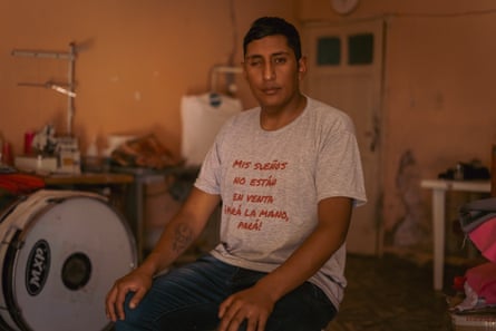 Joel Paredes was drumming at a protest in Humahuaca when he was hit by a rubber bullet, leaving him blind in one eye.