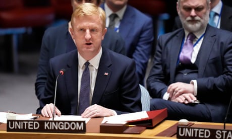 Oliver Dowden speaks during a high level Security Council meeting on the situation in Ukraine