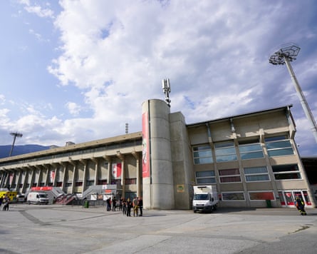 An external view of the Stade de Tourbillon in Sion.