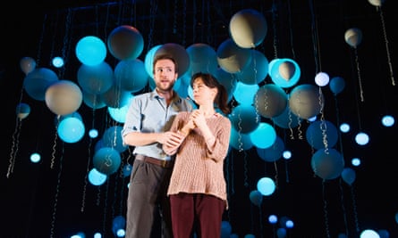Sally Hawkins (as Marianne) and Rafe Spall (as Roland) in Constellations