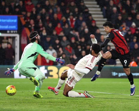 Evanilson fires home to give Bournemouth the lead.