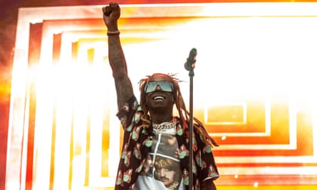 Lil Wayne on stage in Austin, Texas.
