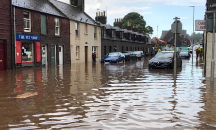 Flooding in Stonehaven on Wednesday.