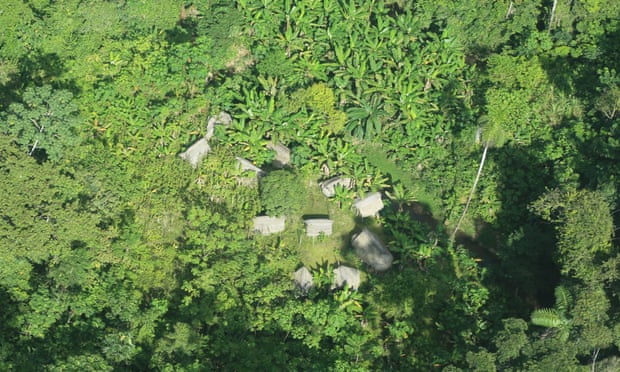 Houses believed to belong to indigenous people living in “isolation” in Peru’s Amazon. This is just south of the proposed Yavari-Tapiche reserve in the Sierra del Divisor National Park.