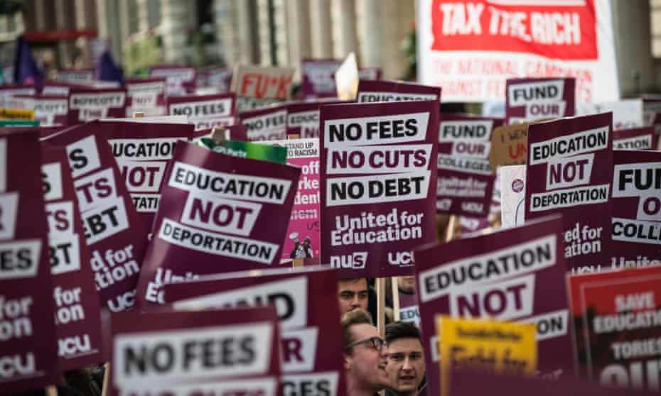 Thousands of students and academics take part in a national protest against tuition fees last winter.