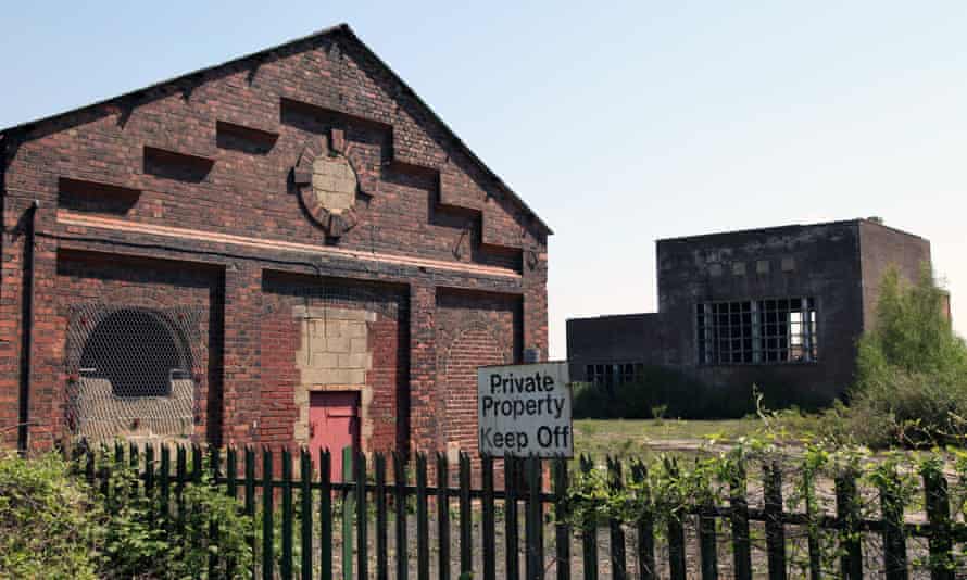 Abandoned buildings at Snowdown colliery near Canterbury, Kent.