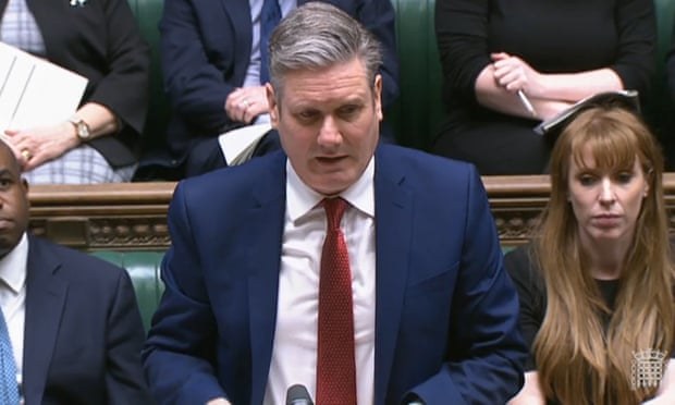 Labour leader Keir Starmer speaking in the House of Commons in London about the situation regarding Ukraine.