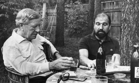 George Blake, right, and Kim Philby, another double agent who fled to the Soviet Union, in a garden near Moscow.