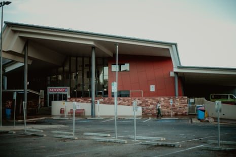 Alice Springs hospital on Friday morning. There was unrest outside the hospital on Thursday night after Jefferson Lewis was arrested over the death of Kumanjayi Little Baby.