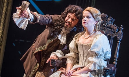 Dominic Cooper and Alice Bailey Johnson in The Libertine by Stephen Jeffreys at the Theatre Royal Haymarket in 2016.