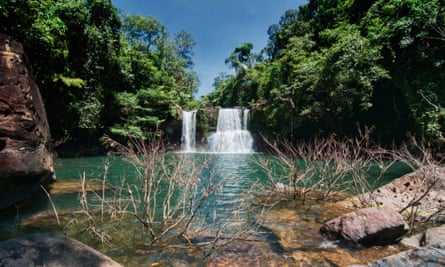 Klong Chao waterfall on Koh Kood Island, Thailand.