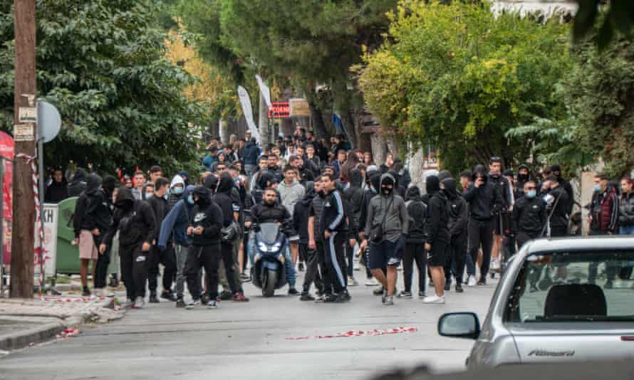 Street clashes between students backed by far-right nationalists and police in Thessaloniki.