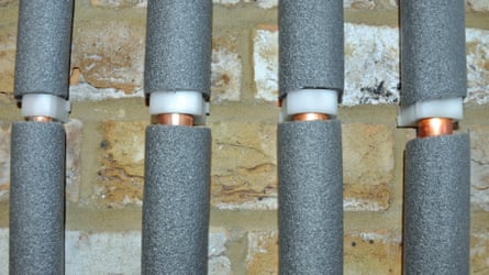 Insulating hot water pipes