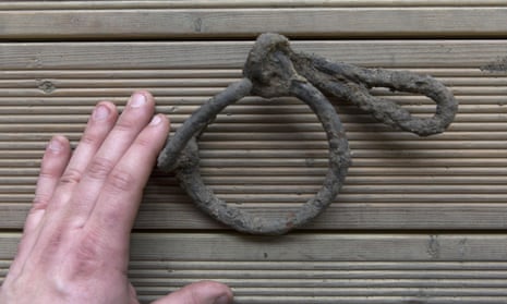 A Roman shackle – one of the mass of Roman and medieval objects found during excavations at the Crossrail site near Liverpool Street station.