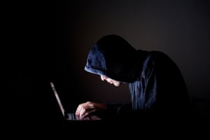 A hacker with a hoodie