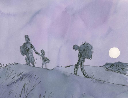 On of Quentin Blake’s illustrations in On the Move: Poems About Migration.