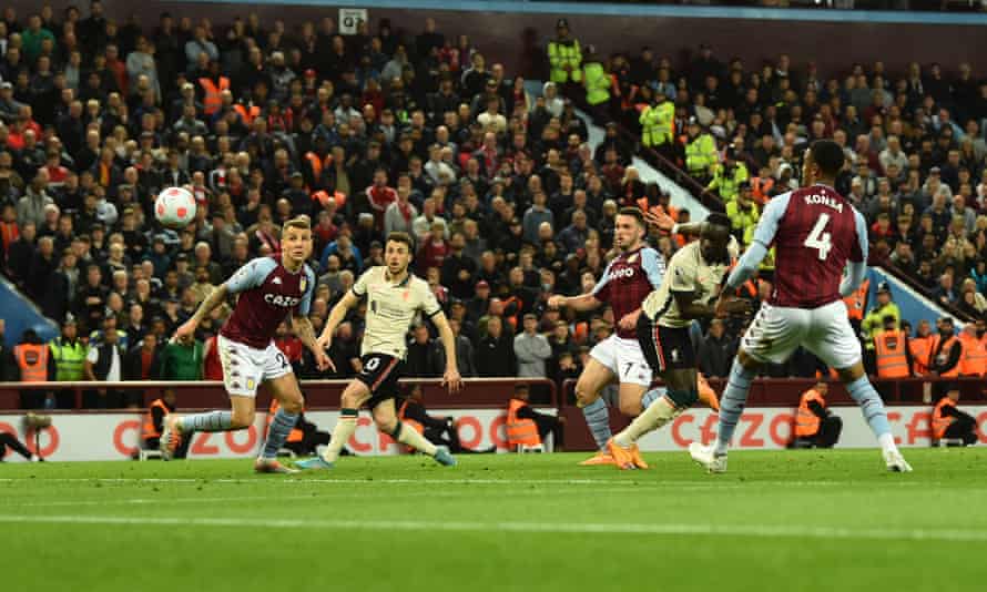 Sadio Mané scores for Liverpool against Aston Villa