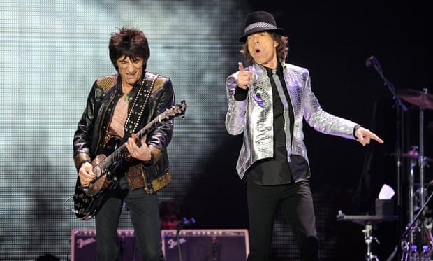 Ronnie Wood and Mick Jagger … setting the Stones rolling. 