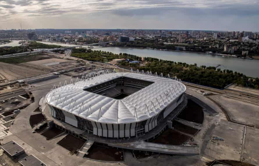 An aerial photograph of Rostov Arena.